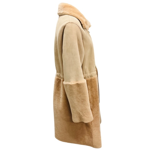 PESERICO BEIGE SHEARLING AND SUEDE COAT - Picture 2 of 5
